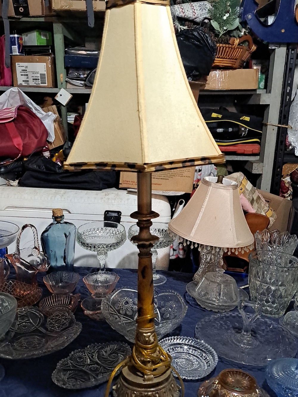 Vintage brass and marble lamp work